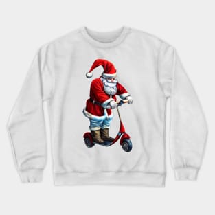 Santa riding Electric scooter Crewneck Sweatshirt